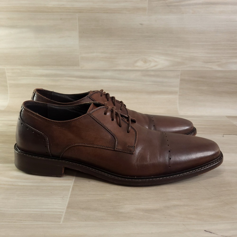 Bruno Magli Derby Dress Shoes Mens Brown Leather Italy 11 M Office Wedding